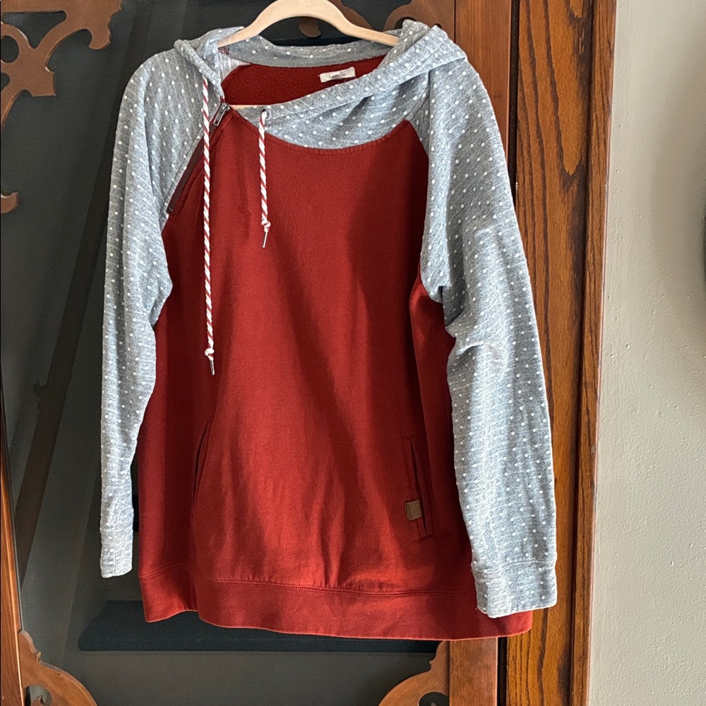 Maurices Red and Gray Hoodie